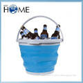 5L Food Grade Portable Foldable Silicone Ice Bucket Champagne